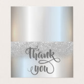 Elégante Parties scintillant Argent Bokeh Carte de (Extérieur déplié)