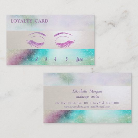 Elégante Parties scintillant colorée Lashes Carte  (Devant / Derrière)