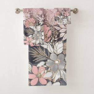 Élégante Parties scintillant dorée rose floral Gra