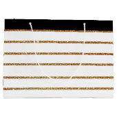 Elégante Parties scintillant dorée Sac cadeau rayé (Dos)