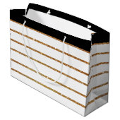 Elégante Parties scintillant dorée Sac cadeau rayé (Dos Angle)