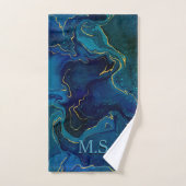 Elégante parties scintillant en marbre bleu faux o (Serviette à main)