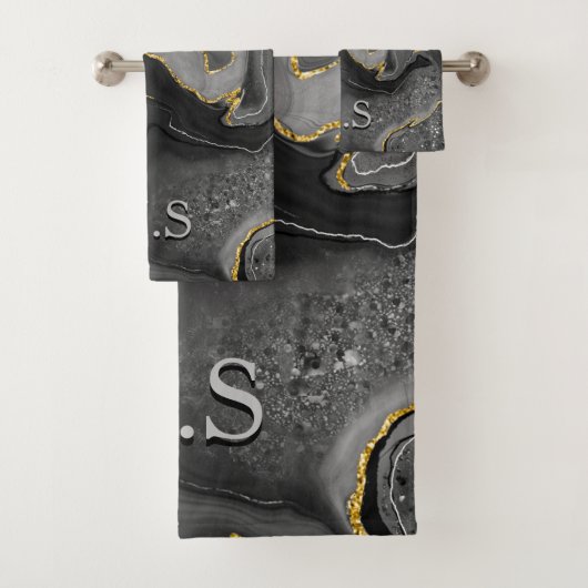 Elégante parties scintillant en marbre gris (En situation)