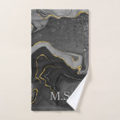 Elégante parties scintillant en marbre gris (Serviette à main)