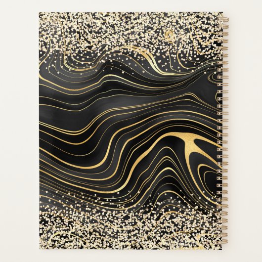 Elégante Parties scintillant en marbre noir et or (Dos)