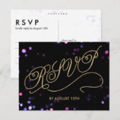 Elégante Parties scintillant Gold Script carte pos (Devant / Derrière)