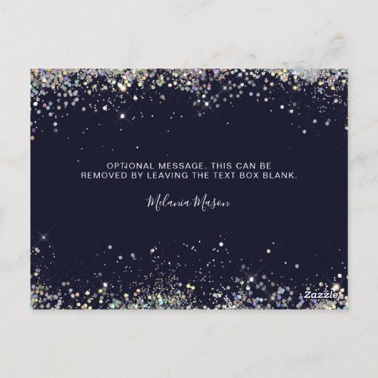 Elégante Parties scintillant holographique Carte d (Dos)