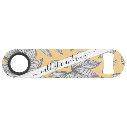 Elégante Parties scintillant Jaune Argent Floral L (Devant (Horizontal))