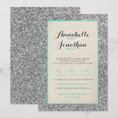 Elégante Parties scintillant Mariage Faire-part (Devant / Derrière)