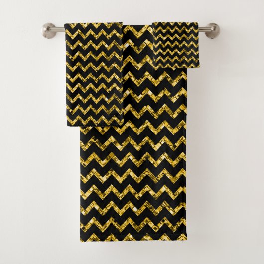 Elégante Parties scintillant Noir Or Chevron Strip (En situation)
