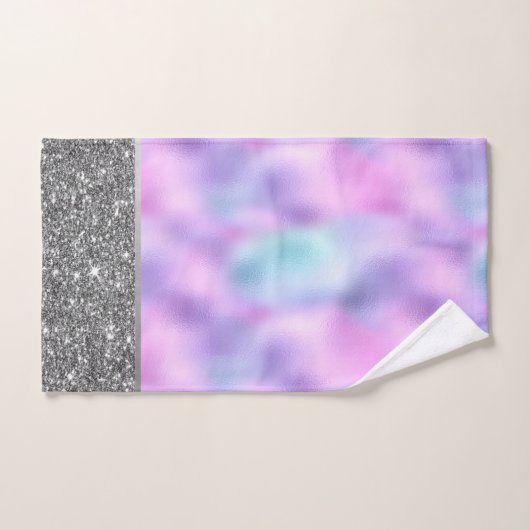 Élégante Parties scintillant Ombre Iridescente élé (Serviette à main)