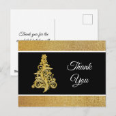 Élégante Parties scintillant or Carte de remerciem (Devant / Derrière)