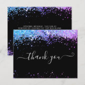 Elégante Parties scintillant or Carte de remerciem (Devant / Derrière)