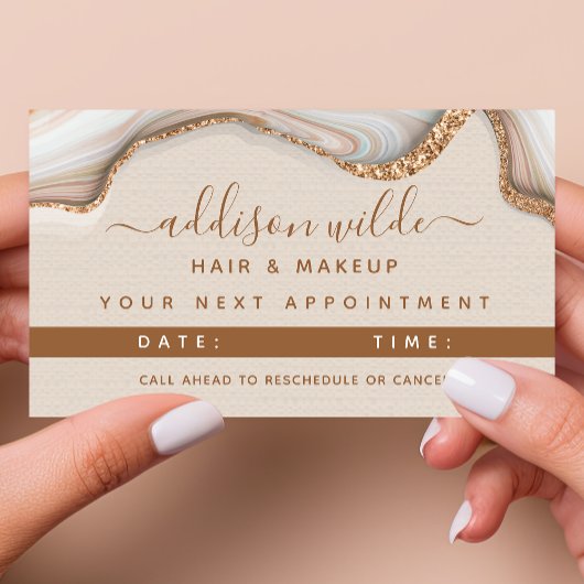 Elégante Parties scintillant Or Marbre Agate Carte