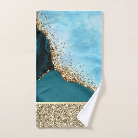 Elégante Parties scintillant or Marbre Turquoise (Serviette à main)