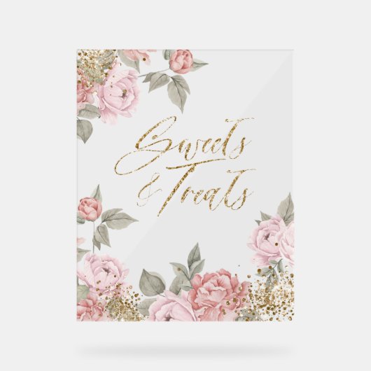 Elégante Parties scintillant Or Peony Florals Swee (Recto)