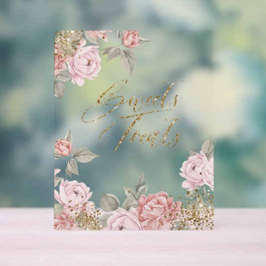 Elégante Parties scintillant Or Peony Florals Swee (Neutre)