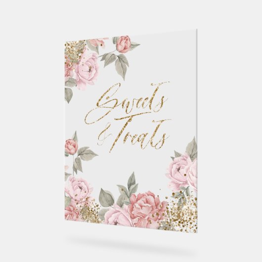 Elégante Parties scintillant Or Peony Florals Swee (Angle)