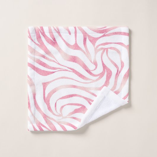 Elégante Parties scintillant Rose or Zebra White P (Gant de toilette)