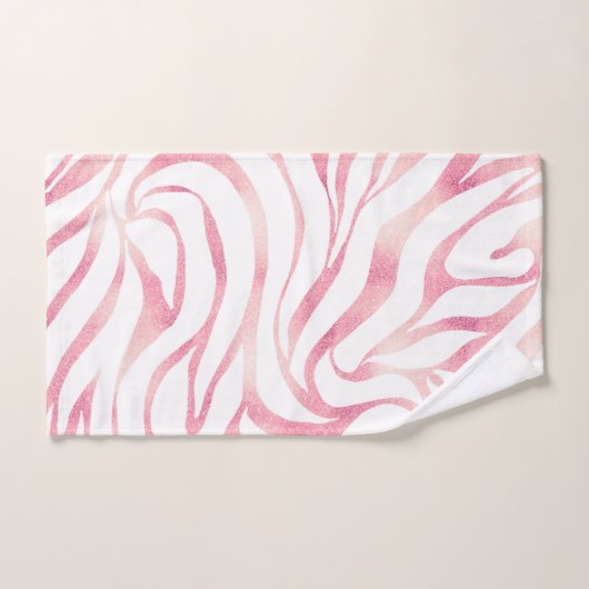 Elégante Parties scintillant Rose or Zebra White P (Serviette à main)