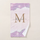 Élégante Parties scintillant rose Rose Monogram (Serviette à main)