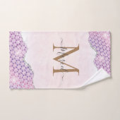 Élégante Parties scintillant rose Rose Monogram (Serviette à main)