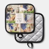 Elegante Pas getrouwd Getrouwd Paar Fotocollage Pannenlap (Voorkant / Achterkant)