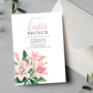 Elegante Pasen Brunch Bloemen Kaart