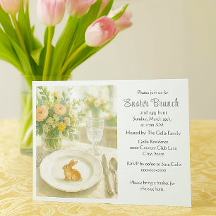 Elegante Pasen Holiday Brunch Kaart