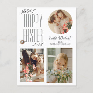 Elegante Pasen Zegeningen Paaseieren Familiefoto Feestdagenkaart