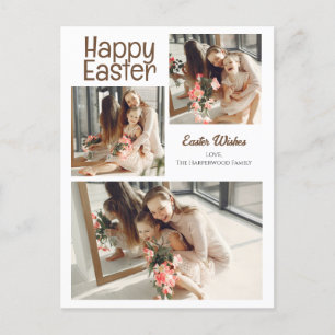 Elegante Pasen Zegeningen Paaseieren Familiefoto Feestdagenkaart