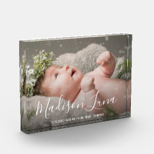 Elegante pasgeboren meisje geboorte nursery nieuwe fotoblokken