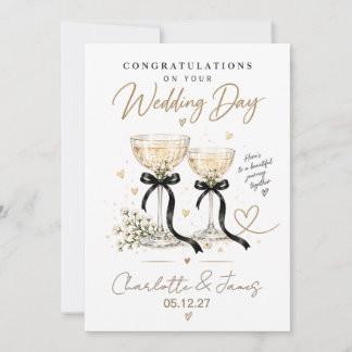 Elegante pasgetrouwden | Felicitatiekaart voor de Feestdagenkaart