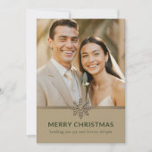 Elegante Passen getrouwd Eerste Kerstmis Fotokaart Feestdagenkaart (Voorkant)