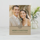 Elegante Passen getrouwd Eerste Kerstmis Fotokaart Feestdagenkaart (Staand voorkant)