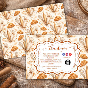 Elegante Pastel Bakkerij Branding Bedankkaart