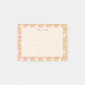 Elegante Pastel Bloem Vogel Randontwerp Post-it® Notes