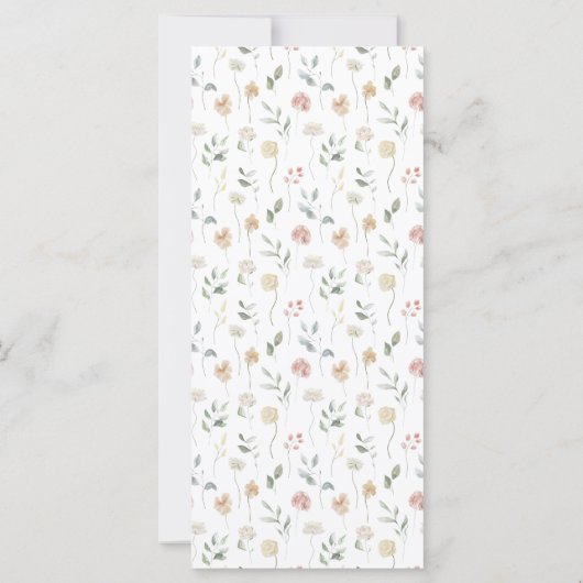 Elegante Pastel Bloemen Botanische bruiloft Menu K (Achterkant)