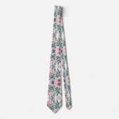 Elegante Pastel Bloemen Stropdas (Voorkant)