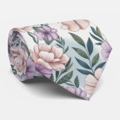 Elegante Pastel Bloemen Stropdas (Opgerold)