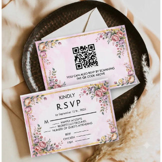 Elegante Pastel Bloemendecoratie Roze Lavendel Blo RSVP Kaartje