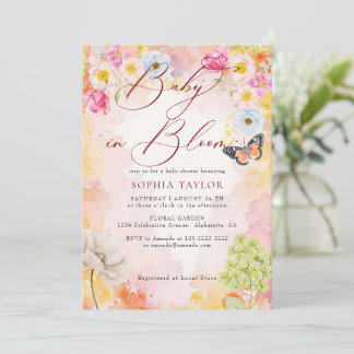 Elegante Pastel Bloemenkind in Bloom Baby Shower Kaart