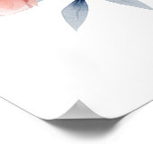 Elegante Pastel Bloemige Bruiloftsontvangst Poster (Hoek)