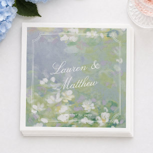 Elegante Pastel Bloemige Trouwservetten Servet