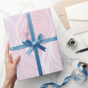 Elegante Pastel Blush Roze Golf Abstract Patroon Cadeaupapier