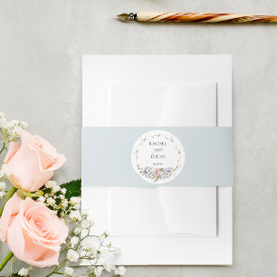 Elegante Pastel Boho Bloemenkrans Uitnodigingen Wikkel