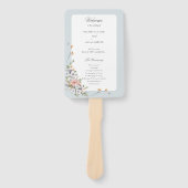 Elegante pastel Boho bloemkalligrafie Handwaaier (Voorkant)