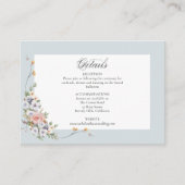 Elegante pastel Boho bloemkalligrafie Informatiekaartje (Voorkant)