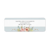Elegante Pastel Boho Waterverf Bloemen Etiket (Voorkant)