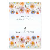 Elegante Pastel Boho Wildflower Wedding Place Card Kaart (Voorkant)